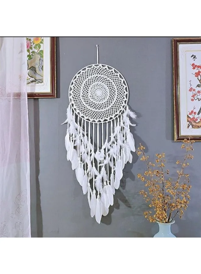 Handmade White Dream Catcher — 120x40cm