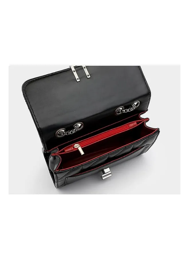 Black PU Leather Shoulder Bag - Image 2