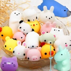 24-Piece Kawaii Animal Squishies - Mochi Mini Squishy Squeeze Toys - Image 2
