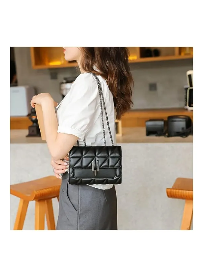 Black PU Leather Shoulder Bag - Image 4