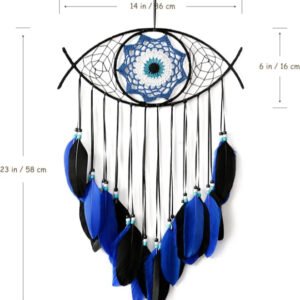 White Evil Eye Dream Catcher - Handmade Wall Hanging - Image 4