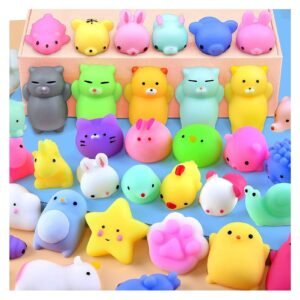 24-Piece Kawaii Animal Squishies - Mochi Mini Squishy Squeeze Toys