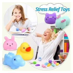 24-Piece Kawaii Animal Squishies - Mochi Mini Squishy Squeeze Toys - Image 4