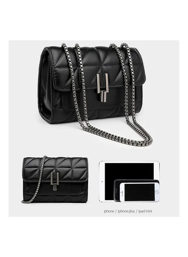 Black PU Leather Shoulder Bag - Image 3