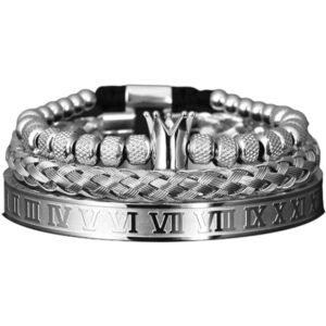 Fashionable Stainless Steel Crown Bracelet