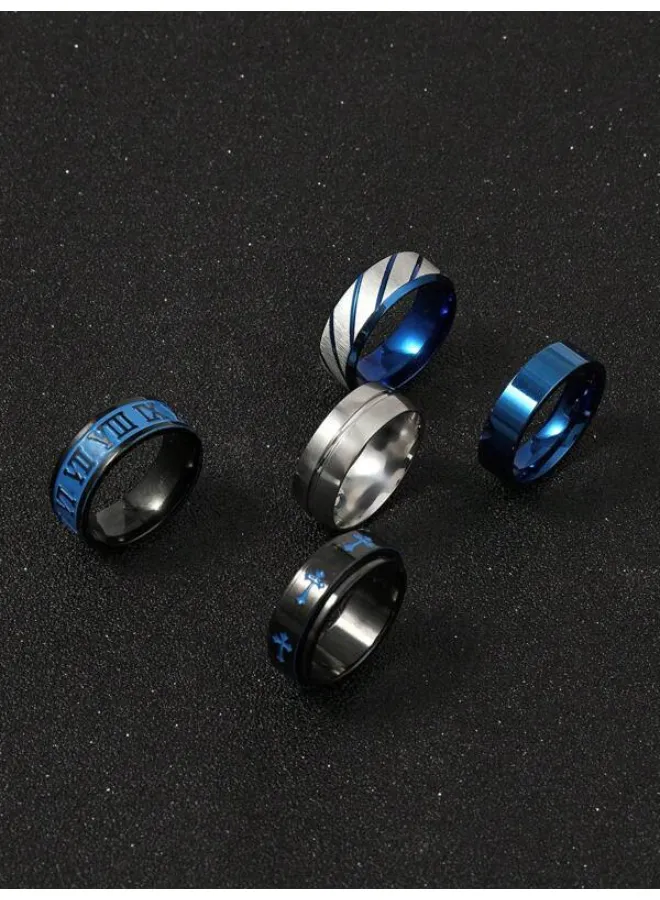Minimalist Ring Set — 5 Piece, Size 7