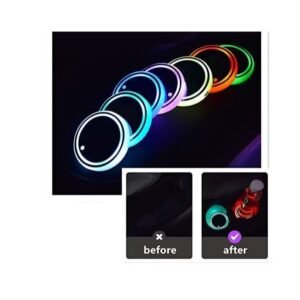 LED Car Cup Holder Lights - 7 Color Changing USB Charging Mat - Image 5