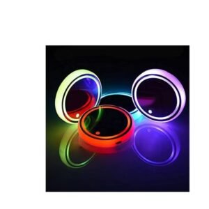 LED Car Cup Holder Lights - 7 Color Changing USB Charging Mat - Image 4