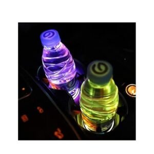 LED Car Cup Holder Lights - 7 Color Changing USB Charging Mat - Image 2