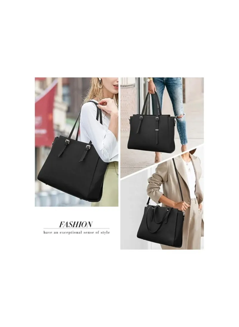 Leather Laptop Tote — 15.6" - Image 5